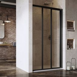 Ravak Supernova Sprchové dvere 110 cm, čierne+transparentné ASDP3-110 00VD03R2Z1