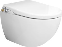 EBS Urban City Závesné WC Rimless s bidetovým sedadlom, biele