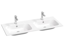 Ravak Chrómový dvojitý drez Slim 120 cm s otvormi, biely XJG01112001