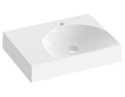 Ravak Lite Umyvadlo 60x45 cm s otvorem, bílá - odkládací plocha vlevo XJXL1260000