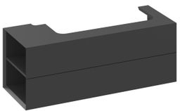 Ravak Lite Skříňka pod umyvadlo 120x45 cm s bočními poličkami, levá - černá mat X000001880