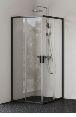 Ravak Blix II sprchový kút štvorcový 90x90 cm, Transparent, čierny 1LM70300Z1 NBLRV2-90