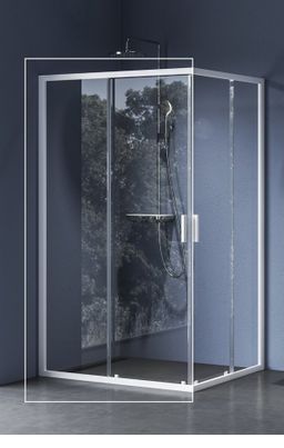 Ravak Blix II Sprchový kút 1/2 100 cm, Transparent, biely matný 1XMA0E00Z1 NBLRV2K-100