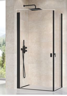 Ravak Chrome Sprchové dvere 80 Transparent, čierna1QV40301Z1 CRV1-80