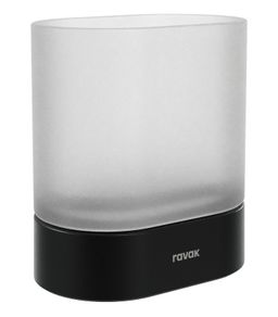 Ravak Chrom II Voľne stojaca pohárik s držiakom, matná čierna CRII211.20BLM, X07P1379