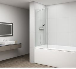 Polysan Fisa Vaňová zástena 60x150 cm, biela matná, číre sklo FS1062-W
