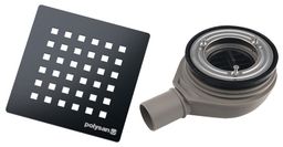 Polysan Flexia Sifón do sprchovej vaničky, nízky 90 mm, DN40, gun metal 17754