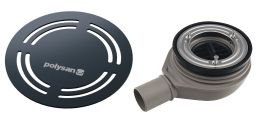 Polysan Flexia Sifón do sprchovej vaničky, nízky 90 mm, DN40, gun metal 17784