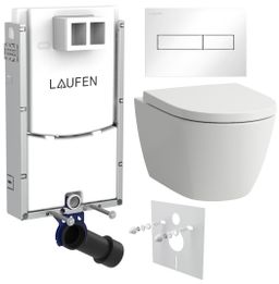 Laufen Set modulu na zamurovanie, WC Ardo, WC doska a tlačidlo, biela
