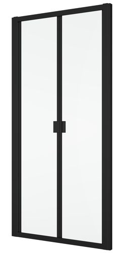 Ronal Divera Sprchové dveře 80 cm zalamovací, černé matné, čiré D22K0800607
