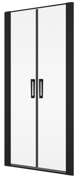 Ronal Divera Sprchové dveře 80 cm lítací 2 dílné, černé matné/čiré D22T20800607
