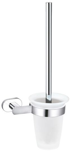 RAV Slezák Yukon WC kefa so sklenenou misou, chróm/biela YUA0500CB