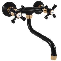 RAV Slezák Morava Umývadlová batéria, 18 cm, čierna matná/zlatá MK301.5/21CMATZ