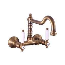 RAV Slezák Morava Retro Umývadlová batéria, ramienko 22 cm, stará mosadz MK502.5/28SM