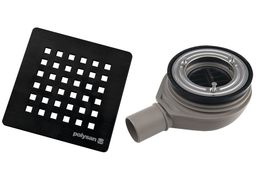Polysan Flexia Kúpeľňový sifón, priemer 90 mm, DN40, uzáver čierny 17751