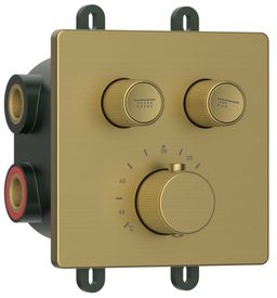 Sapho Smart Select Termostatická dvojcestná podomietková batéria, matná zlatá RP042GB