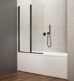 Aqualine Wila Vaňová zástena, 90x140 cm, číre sklo/čierna AQ5742B