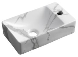 Sapho Margitha Umývátko 38 cm, otvor pro baterii vpravo, carrara MGT38217