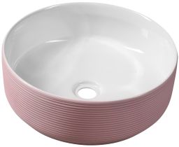 Sapho Ardea Okrúhle umývadlo 41 cm, ružová/biela AR041