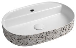 Isvea Infinity Oval Umývadlová misa 60 x 40 cm, terrazzo 10NF65060-2L-TRZ