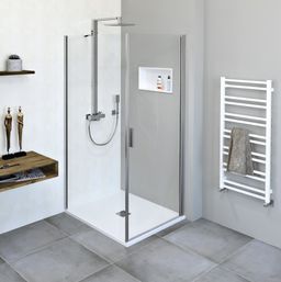 Polysan Zoom Sprchový kút 80x90 cm, L/P, číre sklo/chróm ZL1280ZL3290