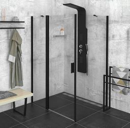 Polysan Zoom Black Sprchový kút 140x100 cm, L/P, číre sklo/čierna matná ZL1314BZL3210B