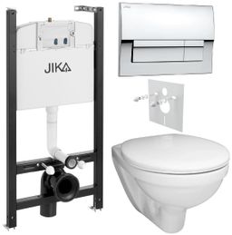Jika Set modulu do sádrokartonu, EBS WC Boreal, sedátka a tlačítka, chrom lesk