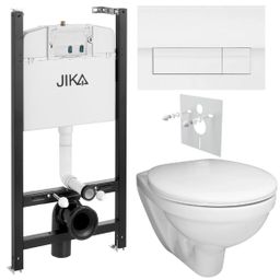 Jika Set modulu do sádrokartonu, EBS WC Boreal, sedátka a tlačítka, bílá lesk