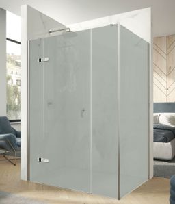 Hüppe Astra Ľavé krídlové dvere, 120 cm, strieborný profil/sklo Sand Plus PX0301.069.316