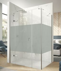 Hüppe Astra Ľavé krídlové dvere, 150 cm, strieborný profil/sklo Privatima PX0304.069.375
