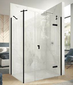 Hüppe Astra Kyvné dvere pravé, 130 cm, čierny profil/čierne sklo PX0402.123.322