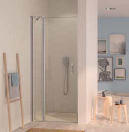 EBS Urbanis Pantové dveře 80 cm s pevným segmentem, stříbrná lesk/čiré sklo URBANISPD80