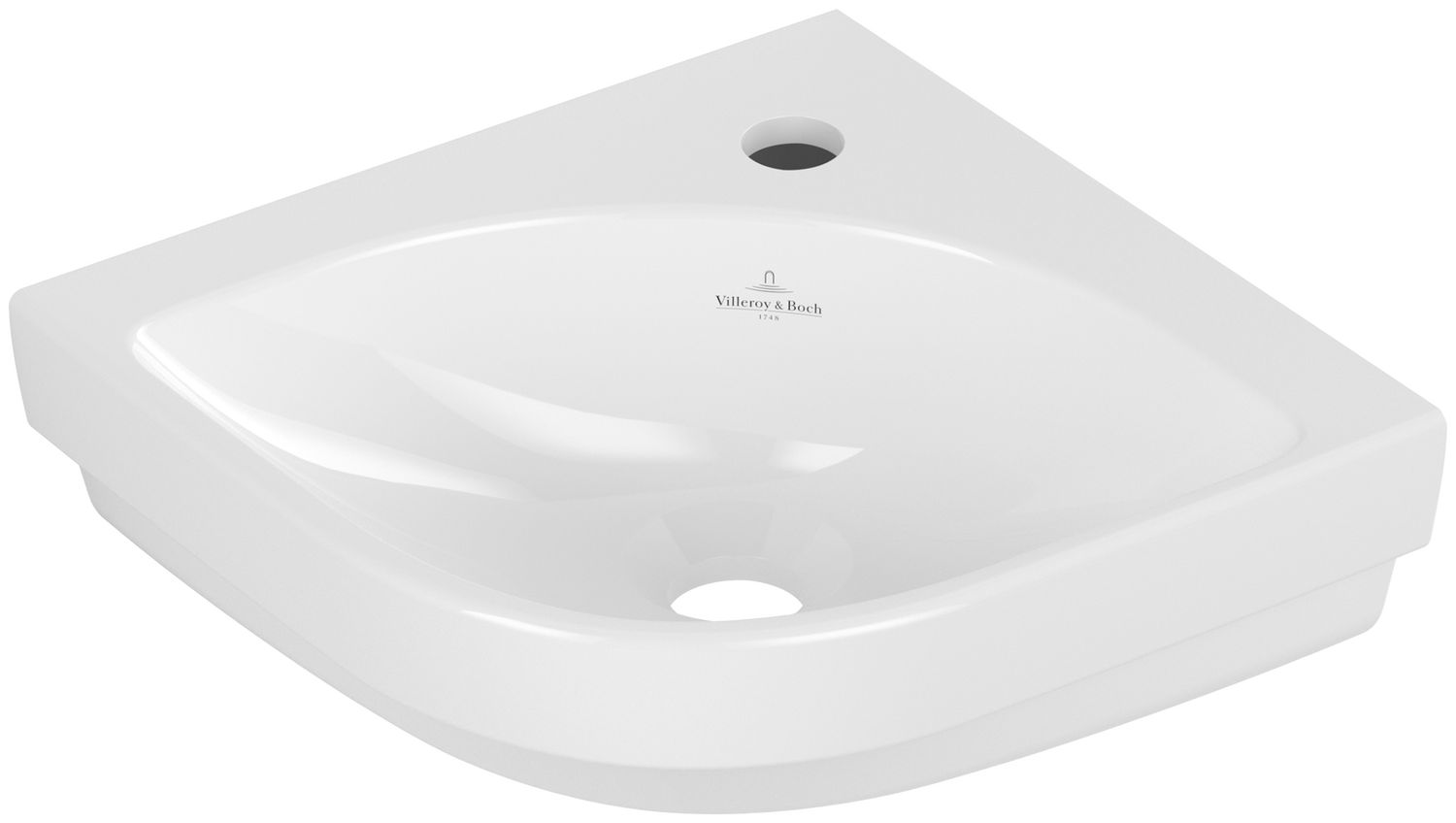 Villeroy & Boch Subway 3.0 Rohové umývadlo 32 x 32 cm, alpská biela 43714601
