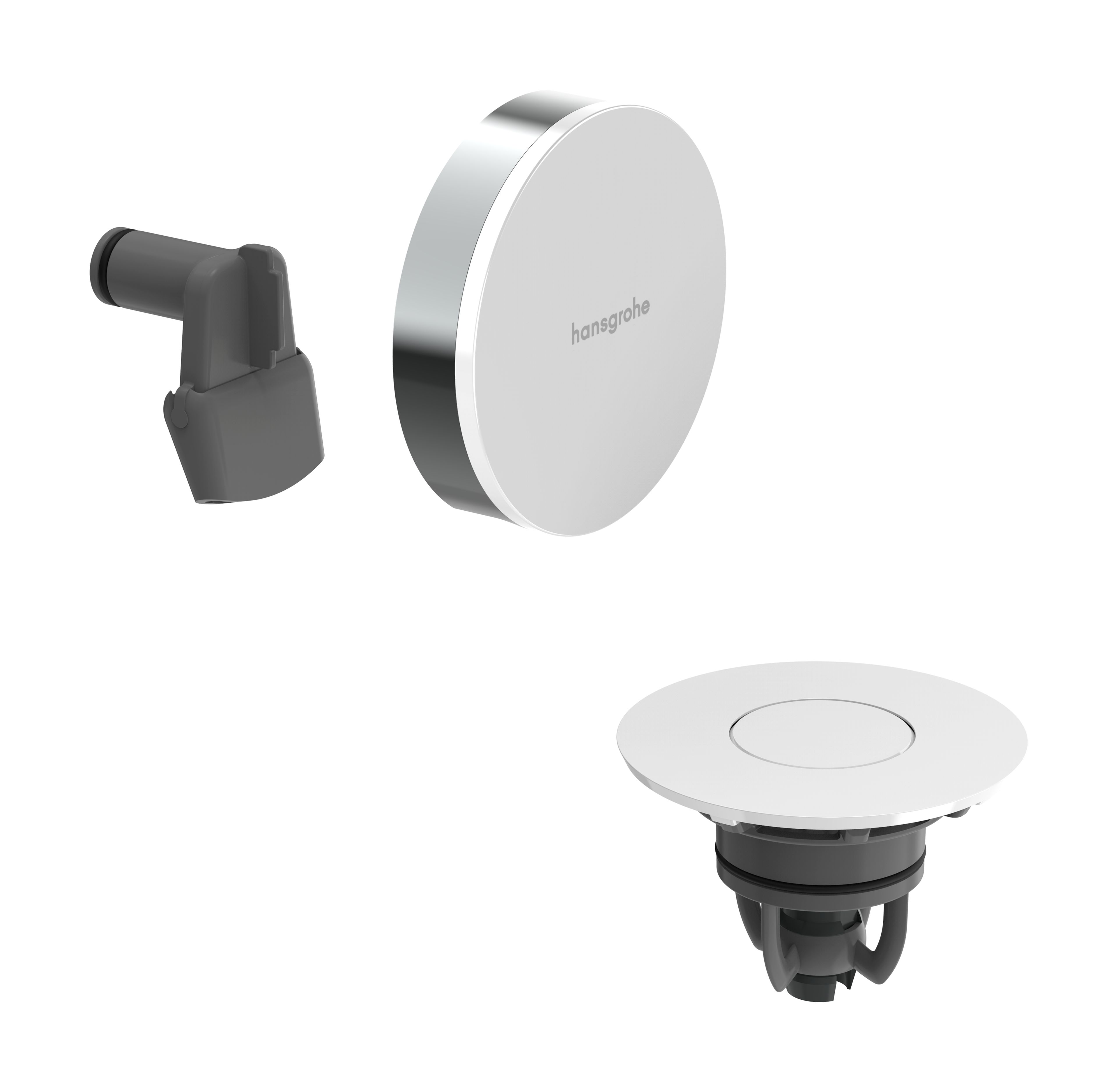 Hansgrohe Exafill Vonkajšie kryty vaňového sifónu, chróm/lesklá biela 58119000