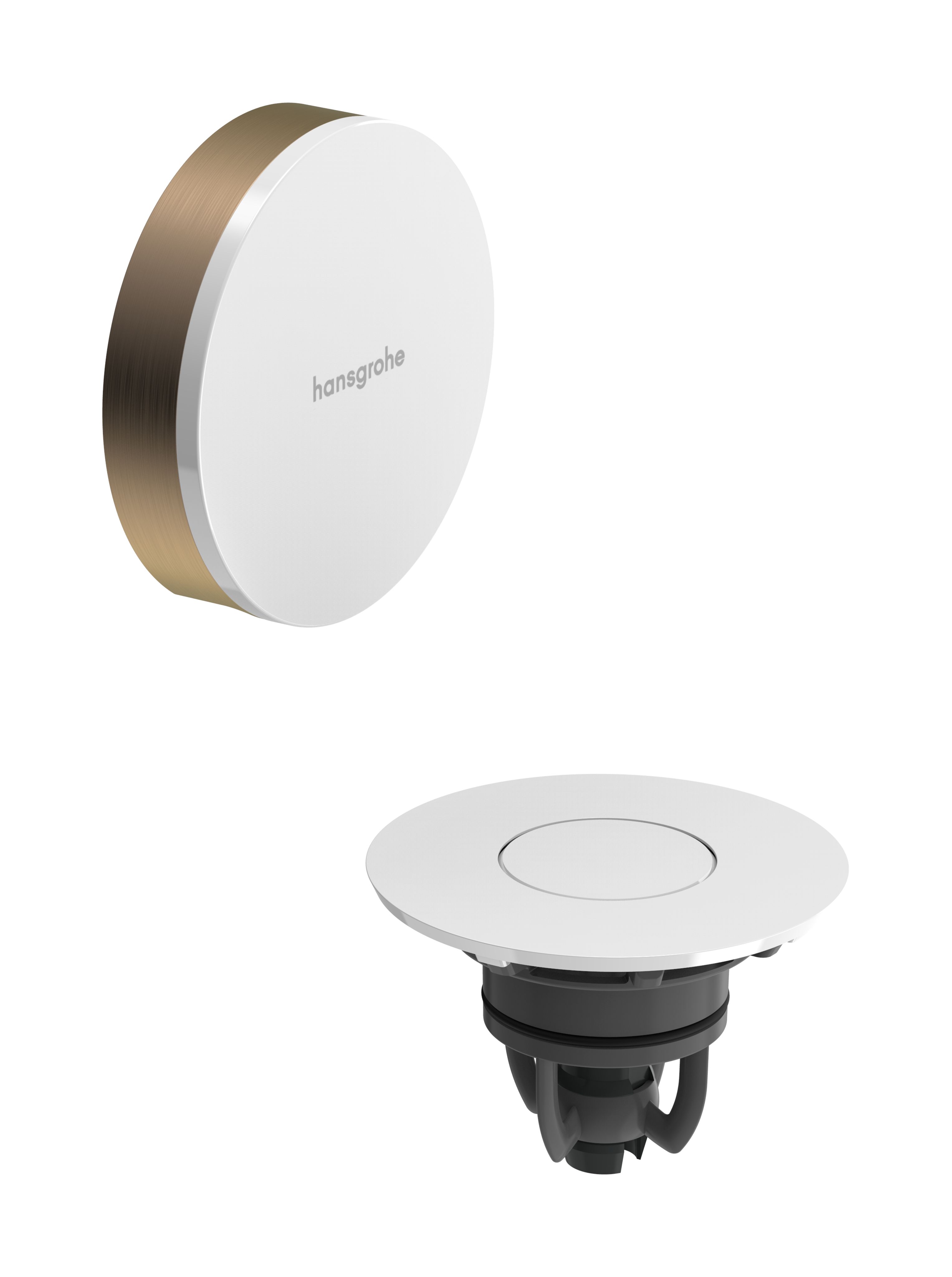 Hansgrohe Flexaplus Vonkajšie kryty vaňového sifónu, kartáčovaný bronz/lesklá biela 58187140