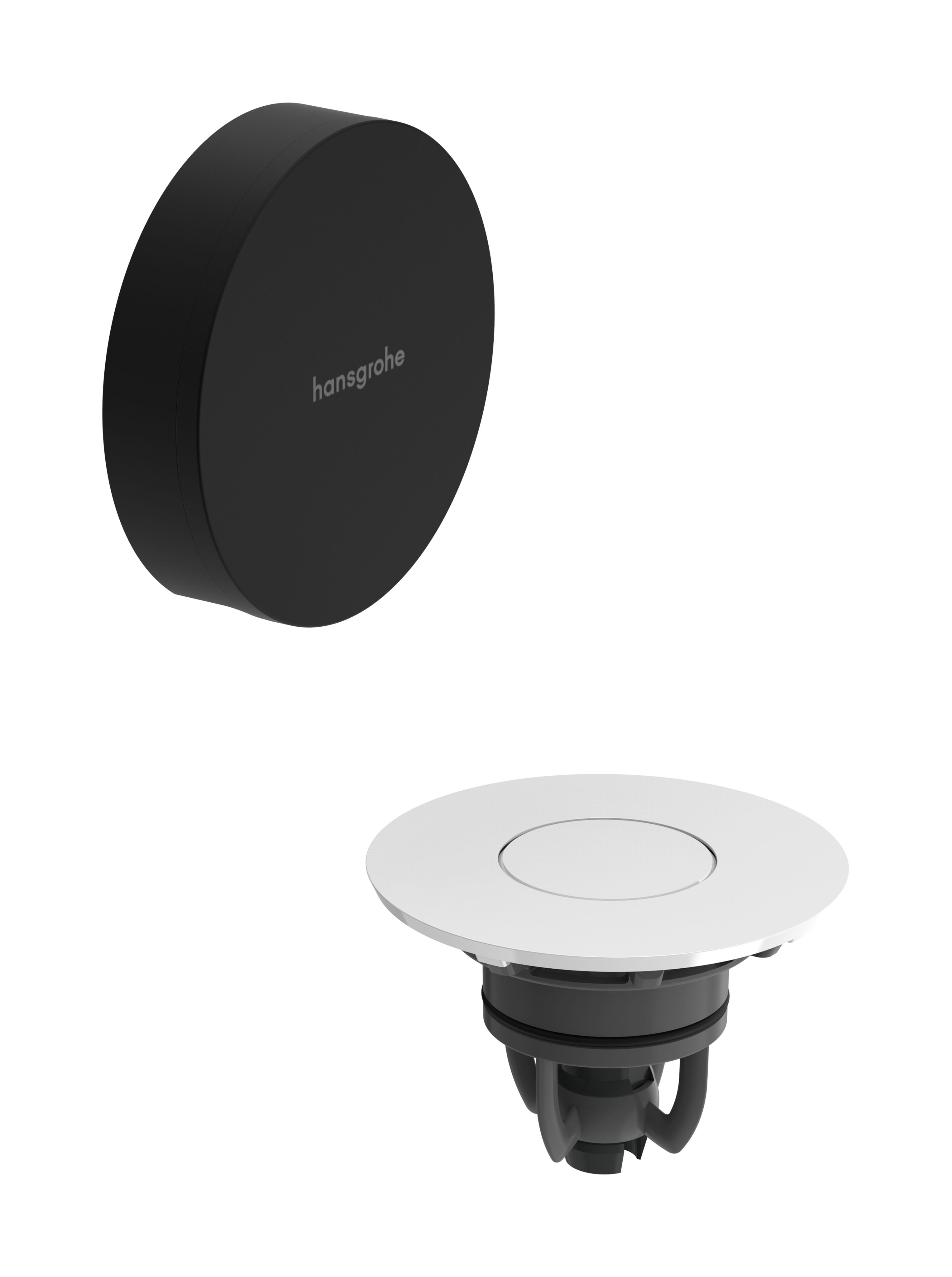Hansgrohe Flexaplus Vonkajšie kryty vaňového sifónu, matná čierna/lesklá biela 58187670