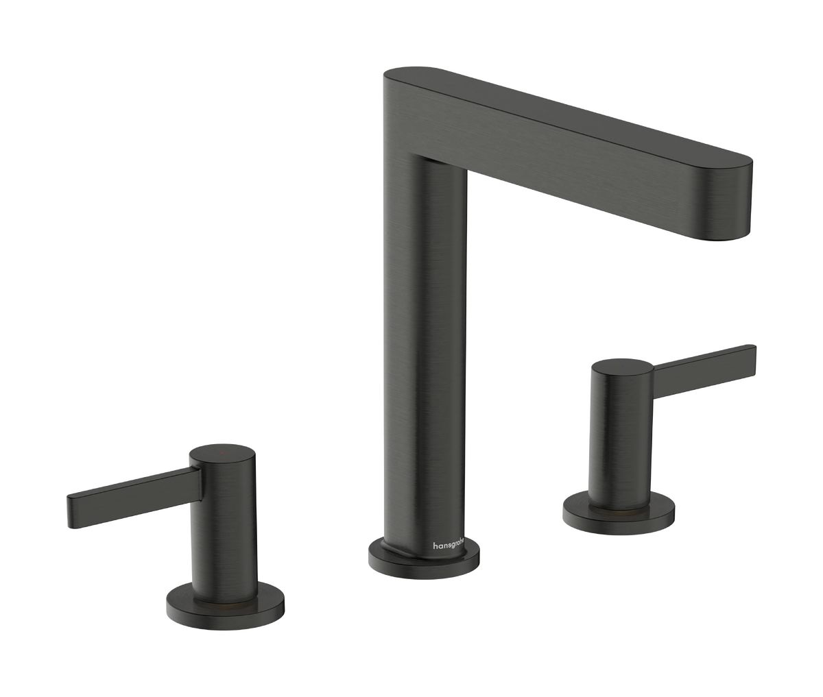 Hansgrohe Finoris Trojotvorová umývadlová batéria s výpusťou click-clack, kartáčovaný čierny chróm 76034340