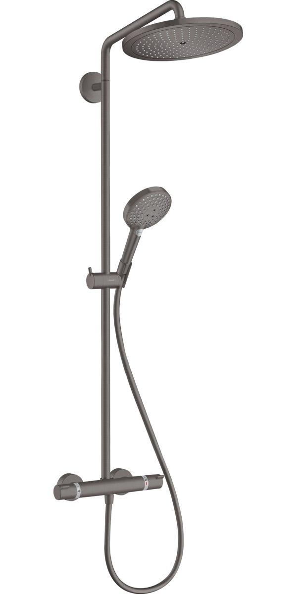 Hansgrohe Croma Select S Sprchový systém s batériou, EcoSmart, brúsený čierny chróm 26891340