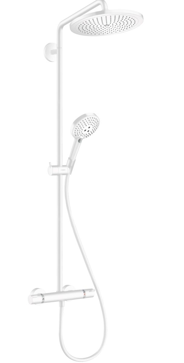 Hansgrohe Croma Select S Sprchový systém s batériou, EcoSmart, biely matný 26891700