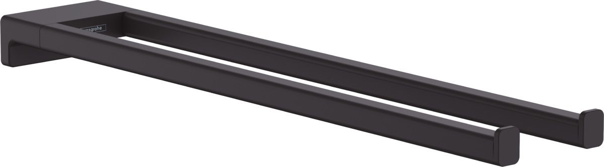 Hansgrohe AddStoris Držiak na uteráky, dvojitý, 44,5 cm, čierny matný, 41770670