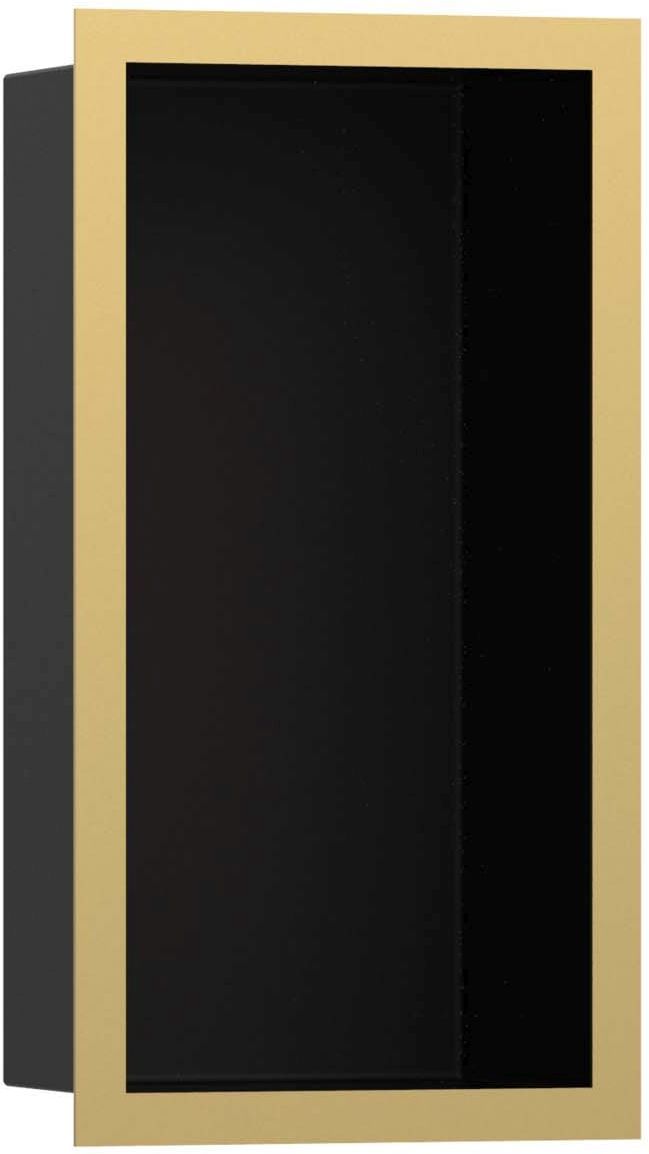 Hansgrohe XtraStoris Individuálna zapustená polica 30x15x10 cm, matná čierna/zlatá 56095990