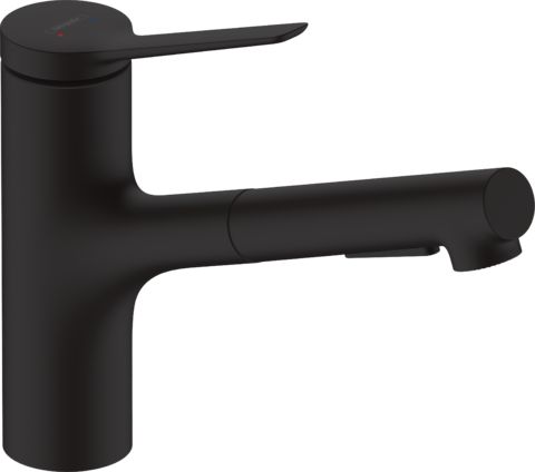 Hansgrohe Zesis M33 Dřezová baterie s vytažitelnou sprchou, 2jet, sBox lite, matná černá 74803670