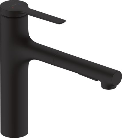 Hansgrohe Zesis M33 Dřezová baterie s vytažitelnou sprchou, 2jet, sBox lite, matná černá 74804670