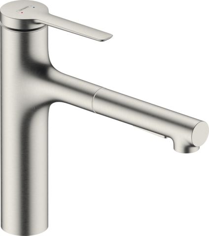 Hansgrohe Zesis M33 Dřezová baterie s vytažitelnou sprchou, 2jet, sBox lite, nerezová ocel 74804800