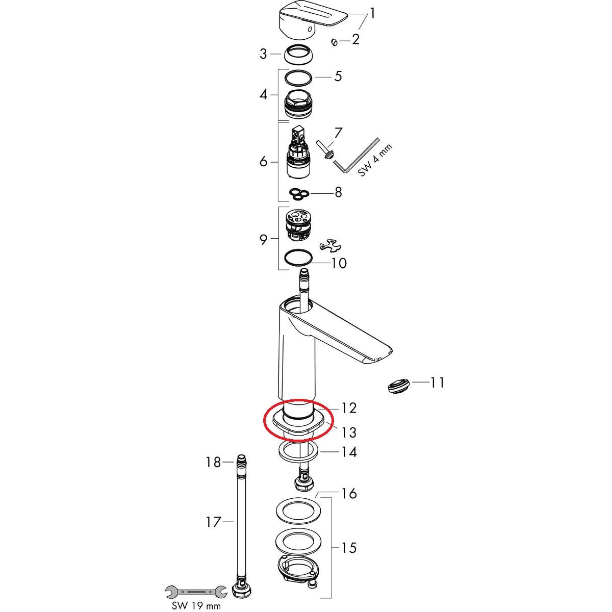 Hansgrohe Rozeta, chróm 94382000