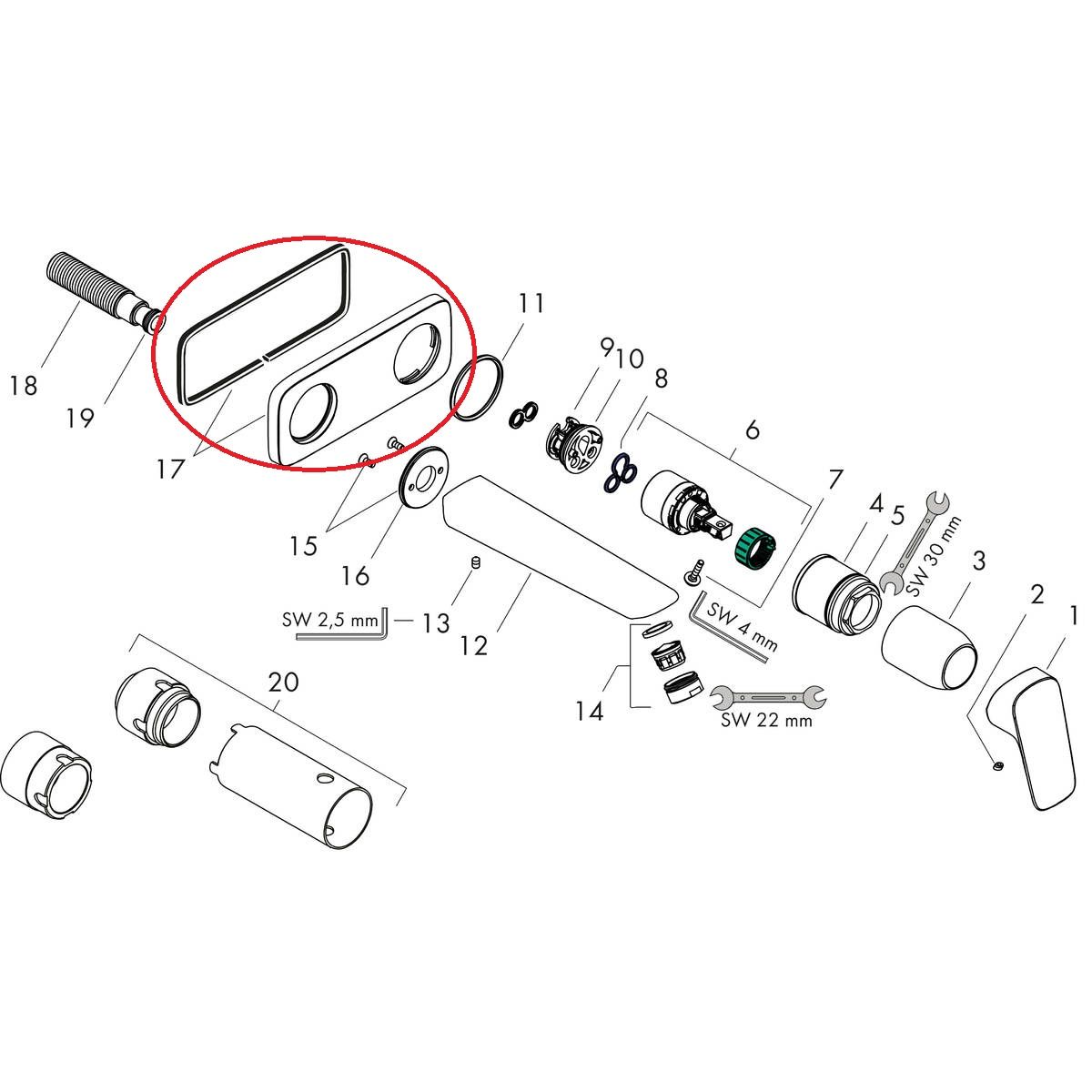 Hansgrohe Rozeta, chróm 92239000