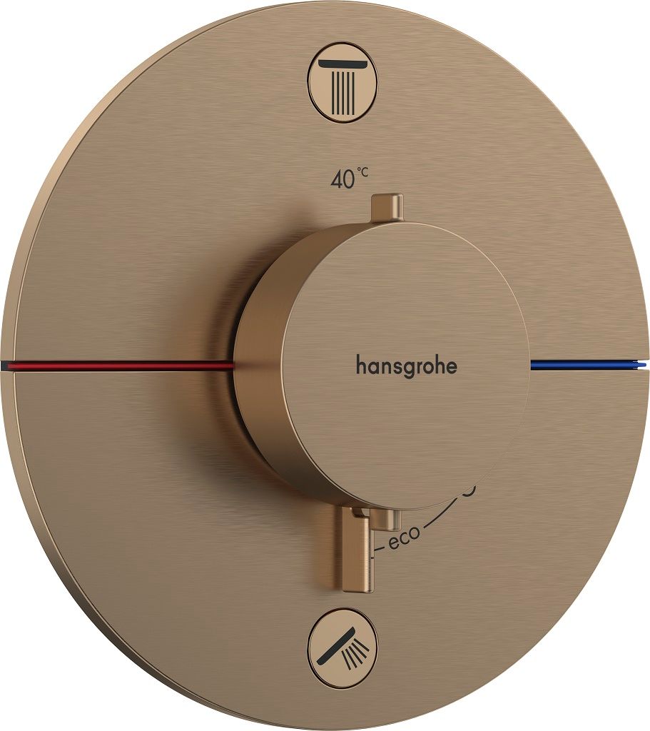 Hansgrohe SprchaSelect Comfort S Termostatická batéria s 2 výstupmi, brúsený bronz 15554140