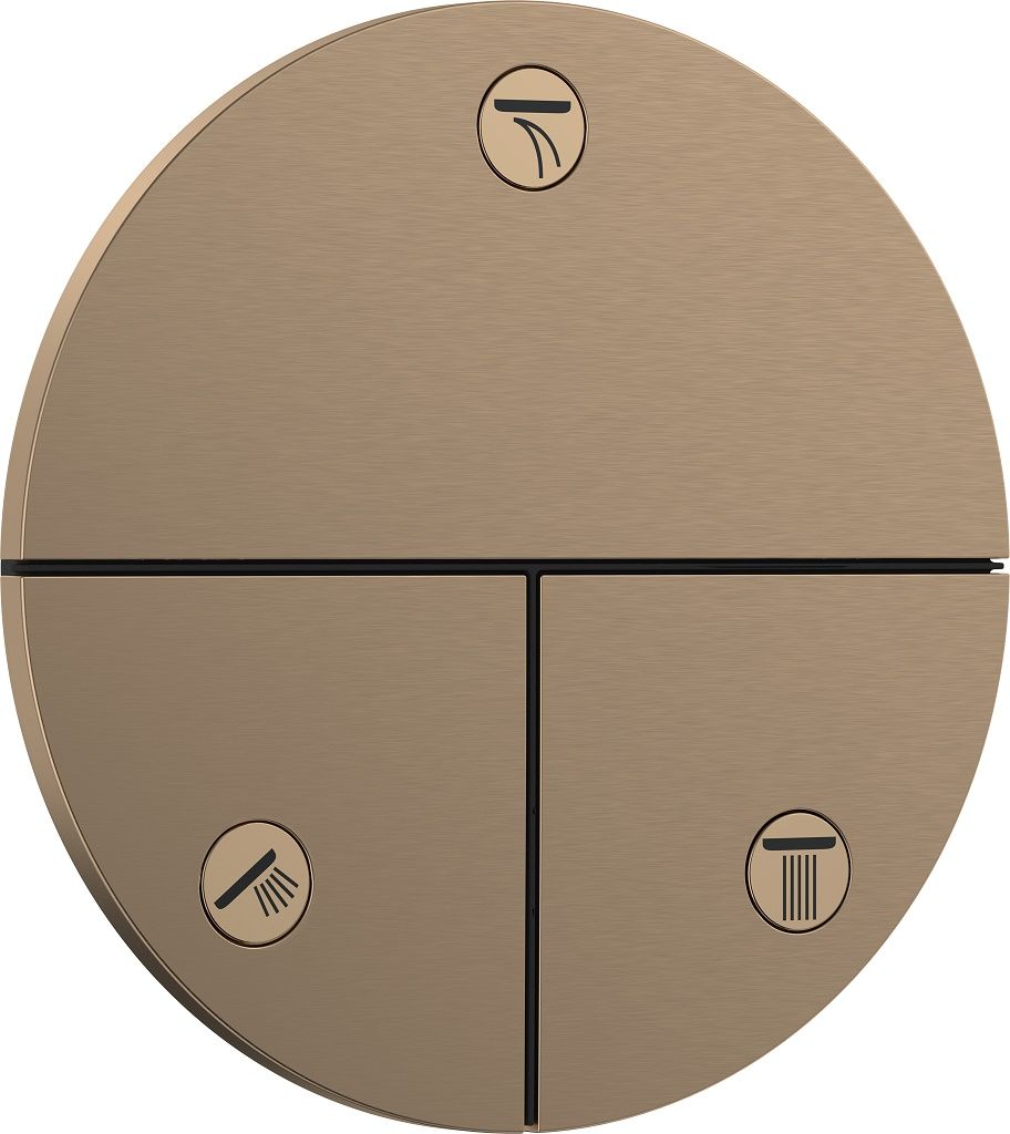 Hansgrohe Trojcestný splachovací ventil ShowerSelect Comfort S, brúsený bronz 15558140