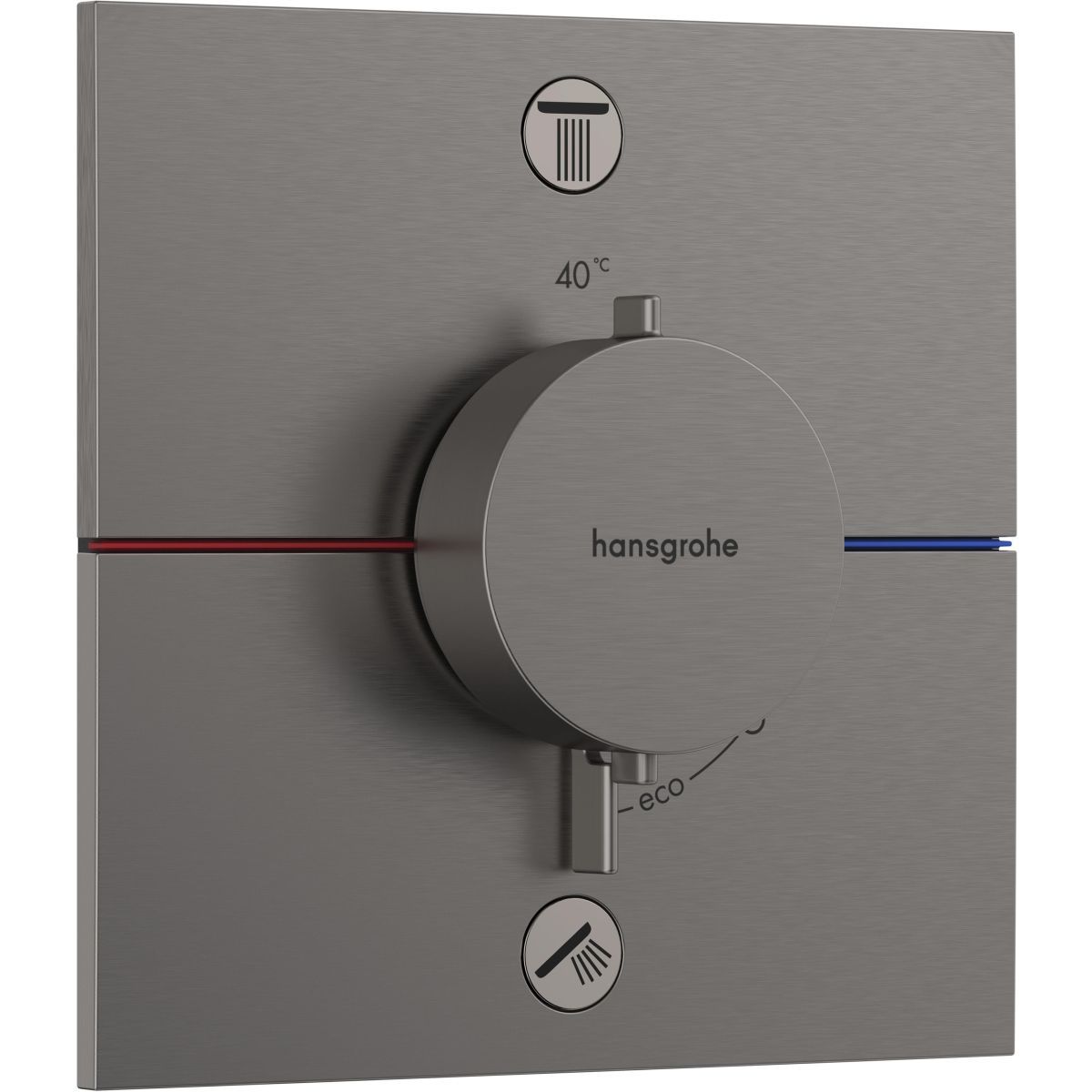 Hansgrohe Dvojcestná termostatická batéria ShowerSelect Comfort E, brúsený čierny chróm 15572340