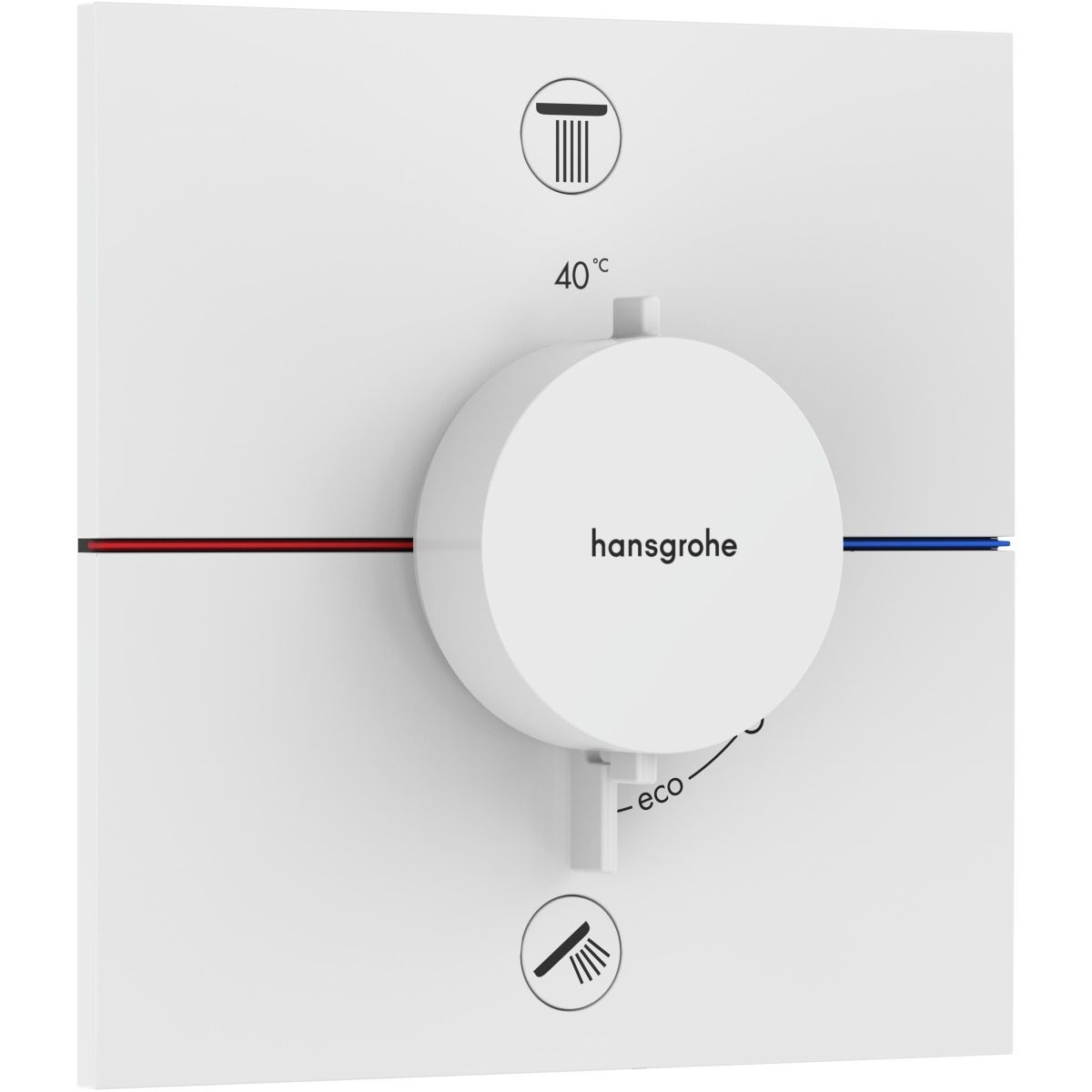 Hansgrohe ShowerSelect Comfort E Termostatická batéria s dvojcestnou zmiešavačkou, matná biela 15572700